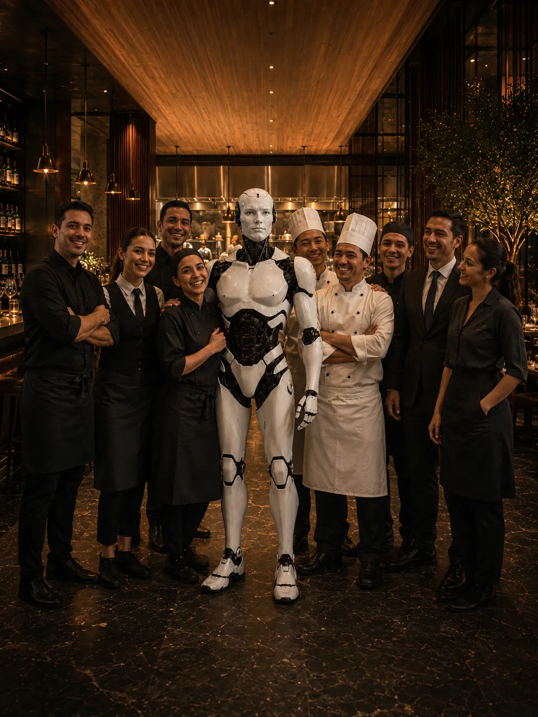 Android de Kitch integrado en restaurante como colaborador digital del equipo operativo